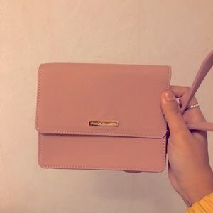 Pink leather dressy fanny pack